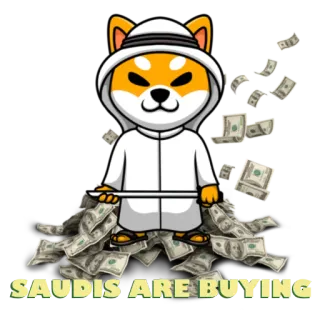 🤑 SAUDIS ARE BUYING perro, dinero, saudí, riqueza, dibujo animado whatsapp sticker