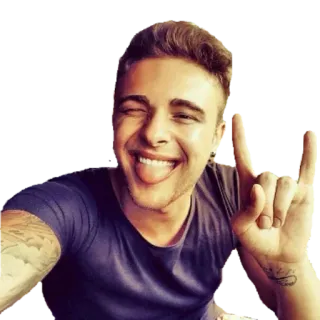 😣 uomo, sorridente, lingua, gesto, felice, persona, tatuaggio telegram sticker