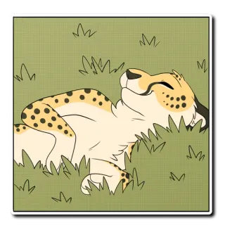 ☀️ 치타, 동물, 풀, 귀여운, 자연, 야생 동물 telegram sticker