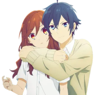 🤗 Anime, Paar, Romantik, Horimiya, Cartoon, Umarmung telegram sticker