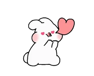 😘 bunny, love, heart, cute, cartoon, animal telegram sticker