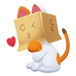 😘 gato, gatinho, caixa, coração, fofo, adorável, animal whatsapp sticker