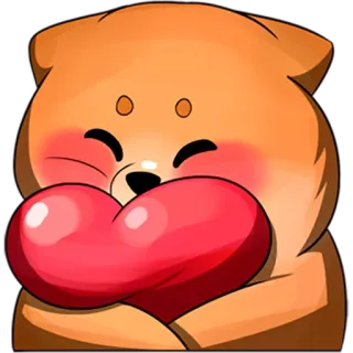 💟 собака, сердце, милый, любовь, мультфильм, животное, дружелюбный telegram sticker