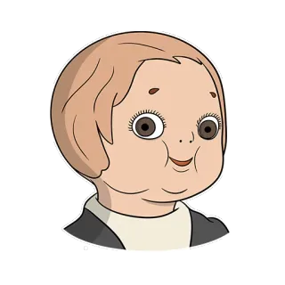 😋 bébé, poupée, effrayant, troublant, personnage, illustration telegram sticker