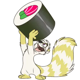 🍣 Sushi, Kartun, Binatang, Tupai, Makanan telegram sticker