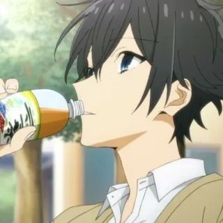 🧃 オイリリ Anime, Bebiendo, Masculino, Japonés, Refresco telegram sticker