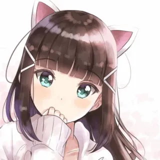 🤨 Anime, Orecchie da gatto, Kawaii, Carino, Ragazza, Manga telegram sticker