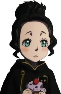 😟 애니메이션, 여자, 캐릭터, 귀여운, 컵케이크 telegram sticker