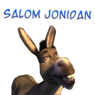 😘 Donkey Shrek SALOM JONIDAN donkey, shrek, cartoon, animal telegram sticker