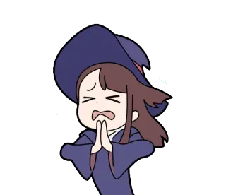 😣 Atsuko Kagari Little Witch Academia Anime, Bruja, Magia, Dibujos animados, Petición, Triste, Suplicando telegram sticker