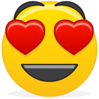 😍 Emoji, Cinta, Mata hati, Senyum, Kuning, Ekspresi telegram sticker