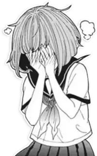 😳 anime, manga, schoolgirl, crying, sad, emotional telegram sticker