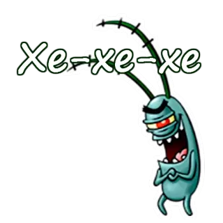 😆 Plankton SpongeBob SquarePants Хе-хе-хе Plankton, SpongeBob, cattivo, cartone animato, meme telegram sticker