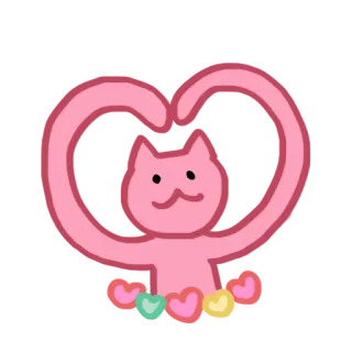 ❤ gato, corazón, amor, rosa, lindo, kawaii, caprichoso telegram sticker