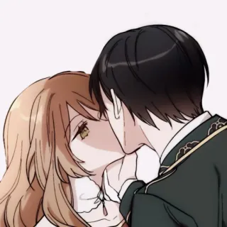 🕯 kiss, romance, love, couple, affection, anime, manga telegram sticker