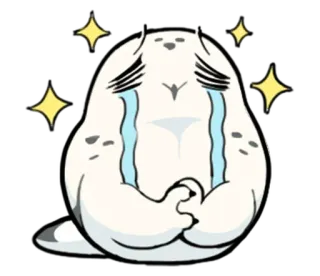 🥺 phoque, pleurer, triste, larmes, paillettes, émotionnel telegram sticker