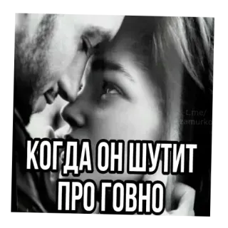 🖼 КОГДА ОН ШУТИТ
ПРО ГОВНО couple, relation, humour, blague, affection telegram sticker
