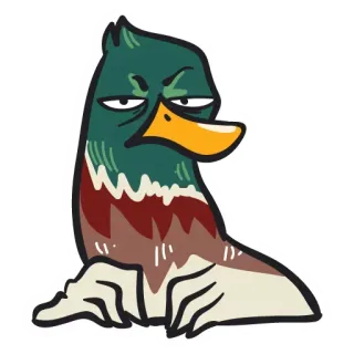 🙁 pato, pájaro, dibujo animado, animal, enojado, gracioso whatsapp sticker