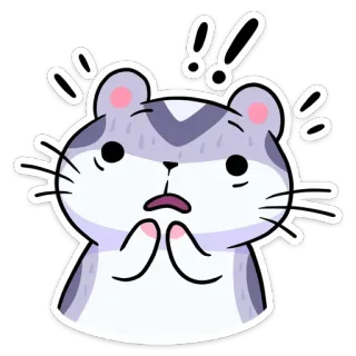 😱 ハムスター, びっくり, おびえた, 動物, 漫画, 可愛い, 表情 telegram sticker