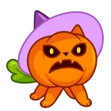 😡 chat, citrouille, halloween, sorcière, autocollant, mignon, effrayant telegram sticker