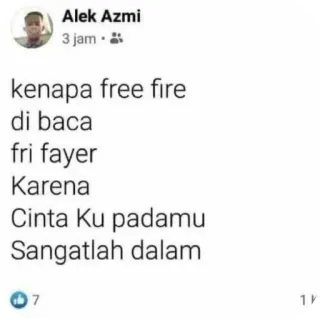❤ Free Fire kenapa free fire di baca fri fayer Karena Cinta Ku padamu Sangatlah dalam telegram sticker