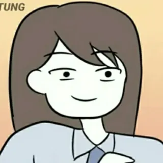 📍 TUNG 漫画, ニヤリ, 女性, アニメ風, 白髪, 表情 telegram sticker