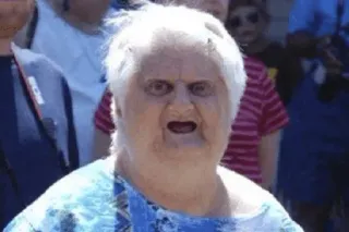 😯 elderly, woman, surprised, shocked, reaction, portrait, face whatsapp sticker