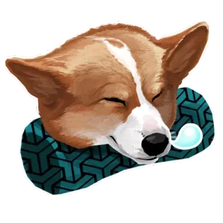 🐶 chó, corgi, buồn ngủ, ngủ, dễ thương, động vật, thú cưng telegram sticker
