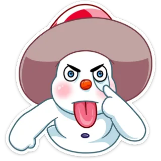 😝 muñeco de nieve, invierno, dibujo animado, sombrero, nieve whatsapp sticker