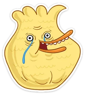 😥 chorando, pato, comida, bolinho, triste telegram sticker