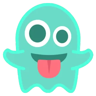 👻 geist, cartoon, lustig, süß, emoji, zunge whatsapp sticker