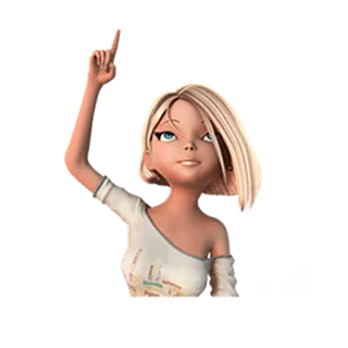 😊 Kreskówka, Blondynka, Kobieta, Sztuka cyfrowa telegram sticker