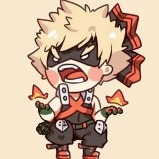 💥 Bakugo My Hero Academia Anime, Manga, My Hero Academia, Bakugo, Ledakan, Chibi, Stiker, Lucu telegram sticker