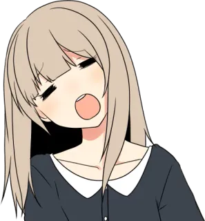 😩 Anime, Mädchen, Gähnen, Schläfrig, Cartoon, Kawaii whatsapp sticker