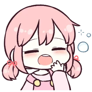 🗯 Anime, Gadis, Lucu, Merah muda, Mengantuk, Kawaii telegram sticker