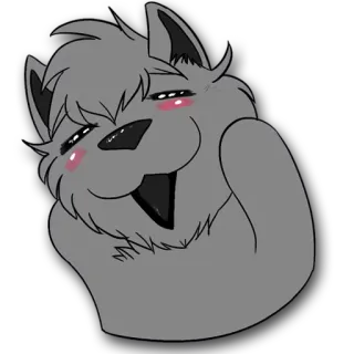 ☺️ animal, lobo, dibujos animados, personaje, lindo, feliz telegram sticker