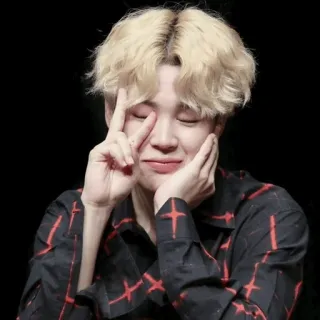 ✌ personne, cheveux blonds, signe de paix, coréen, homme telegram sticker