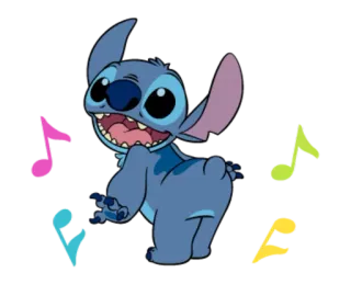 🎶 Stitch Lilo & Stitch Cartone animato, Alieno, Ballare, Musica, Carino, Stitch telegram sticker