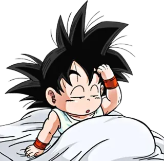 🥱 Goku Dragon Ball 动漫, 睡觉, 疲惫, 孩子, 悟空 telegram sticker