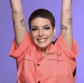 ✨ Halsey piosenkarz, gwiazda pop, artysta, tatuaż, portret telegram sticker
