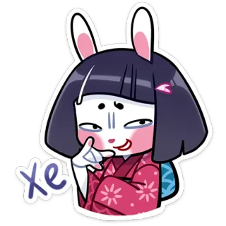 😄 xe coniglio, cartone animato, personaggio, kawaii, carino whatsapp sticker