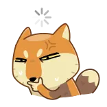🤔 狗, 柴犬, 动物, 可爱, 表情, 思考, 困惑 telegram sticker