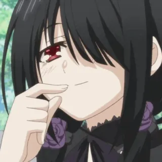 🍷 Kurumi Tokisaki Date A Live anime, girl, black hair, red eyes, kurumi tokisaki, date a live telegram sticker