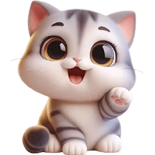 👋 gato, gatito, animal, lindo, gris, mascota telegram sticker