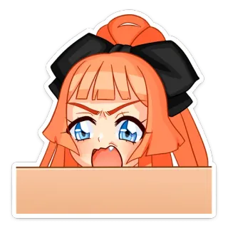 😳 Аниме, Манга, Мультфильм, Злой, Кричащий, Женщина, Рыжие волосы, Персонаж, Девушка whatsapp sticker