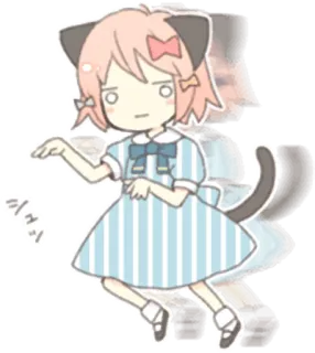 👻 Anime, Orelhas de gato, Desenho animado, Fofo, Kawaii, Chibi, Gato telegram sticker