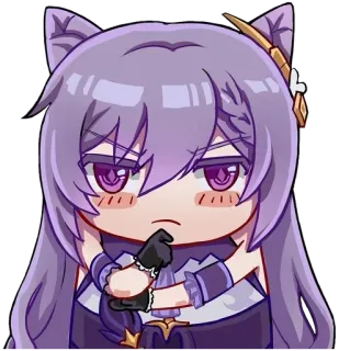 🤔 Keqing Genshin Impact Anime, Genshin Impact, Keqing, Video game, Stiker whatsapp sticker