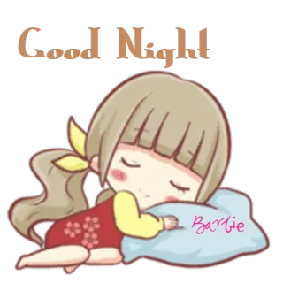 😴 Barbie Good Night Barbie спокойной ночи, спит, кукла, милый, барби telegram sticker