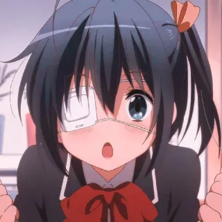 😍 anime, girl, cute, eye patch, school uniform, female telegram sticker