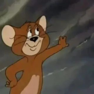 😏 Jerry Tom and Jerry Cartoon, Maus, Gruß, Freundlich, Winken telegram sticker